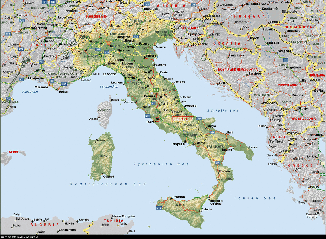 Italien - Geografi - Home - (Karta på Italien)